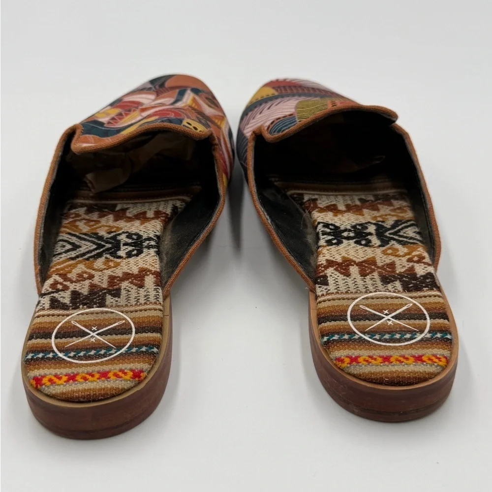 Inkkas Cyprus Bohemian Abstract Art Boho Free Spirit Closed Toe Hippie Slides 7